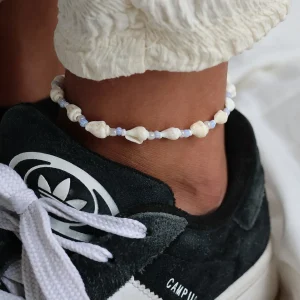 Ankelkæder*Winther Studio Ocean Shell Ankelkæde hvid/blå
