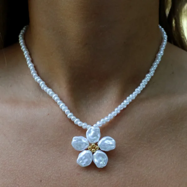 Halskæder*Winther Studio Pearly Bloom Halskæde Guld